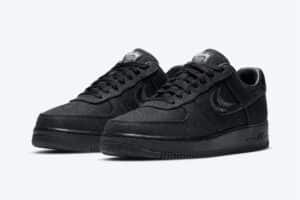 Stussy x Nike Air Force 1 Low ‘Triple Black’ - Imagen 4