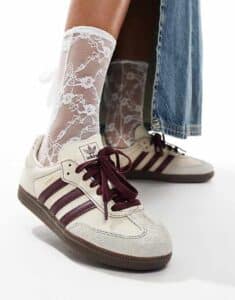 Adidas Samba OG Wonder White Maroon - Imagen 2