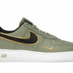 Nike Air Force 1 07 Double Swoosh Olive Gold Black