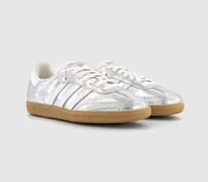 adidas Samba OG Trainers Silver Metalic White White - Imagen 3