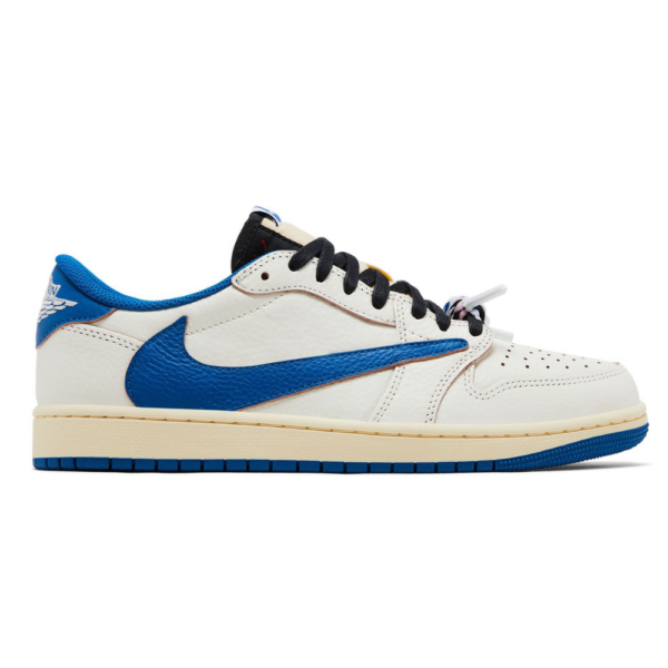 Alternative view of Air Jordan 1 Retro Low OG SP Fragment x Travis Scott “Sail Military Blue”
