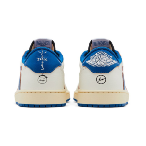 Air Jordan 1 Retro Low OG SP Fragment x Travis Scott “Sail Military Blue” - Imagen 4