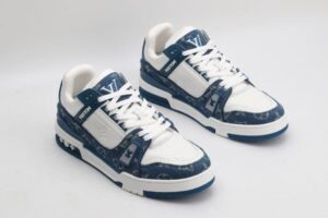 LV Trainer Monogram Denim White Blue - Imagen 3