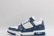 LV Trainer Monogram Denim White Blue - Afbeelding 8