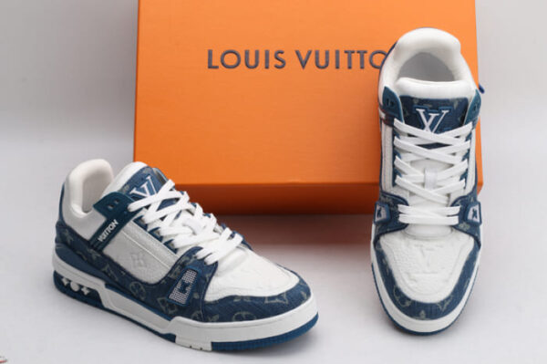 Alternative view of LV Trainer Monogram Denim White Blue