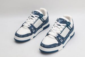 LV Trainer Monogram Denim White Blue - Imagen 4