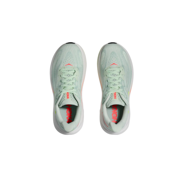 Hoka W Clifton 10 - Sea Glass / Neon Flame