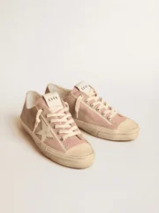 Golden Goose V-Star Pink Suede Cream Star