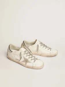 Golden Goose Super-Star Silver Heel Tab Stud Lettering