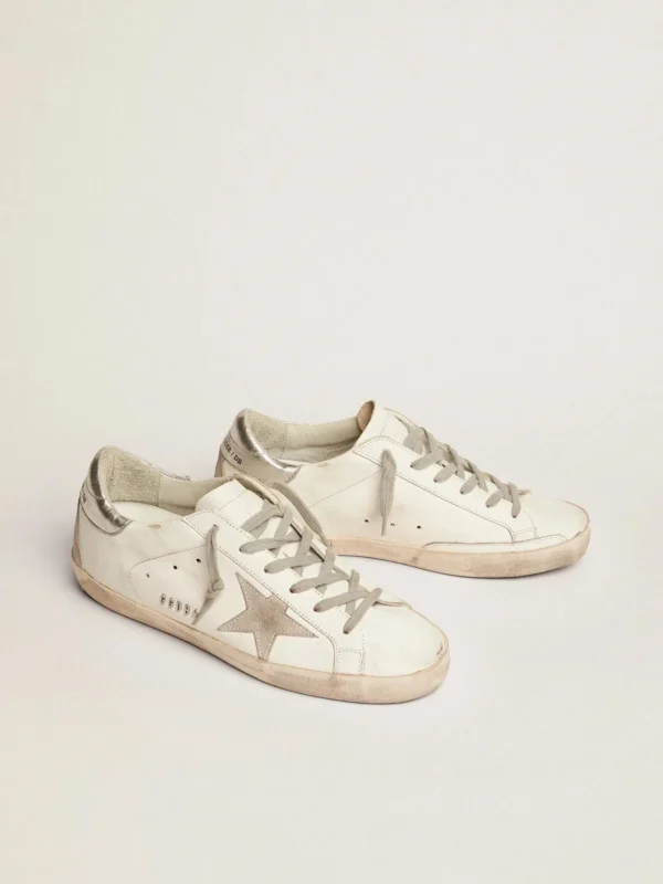 Golden Goose Super-Star Silver Heel Tab Stud Lettering