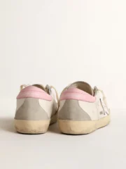 Golden Goose Super-Star Silver Leather Star Pink Heel Tab