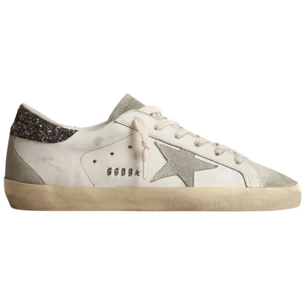 Golden Goose Super-Star Gray Star Dark Gray Glitter Heel Tab