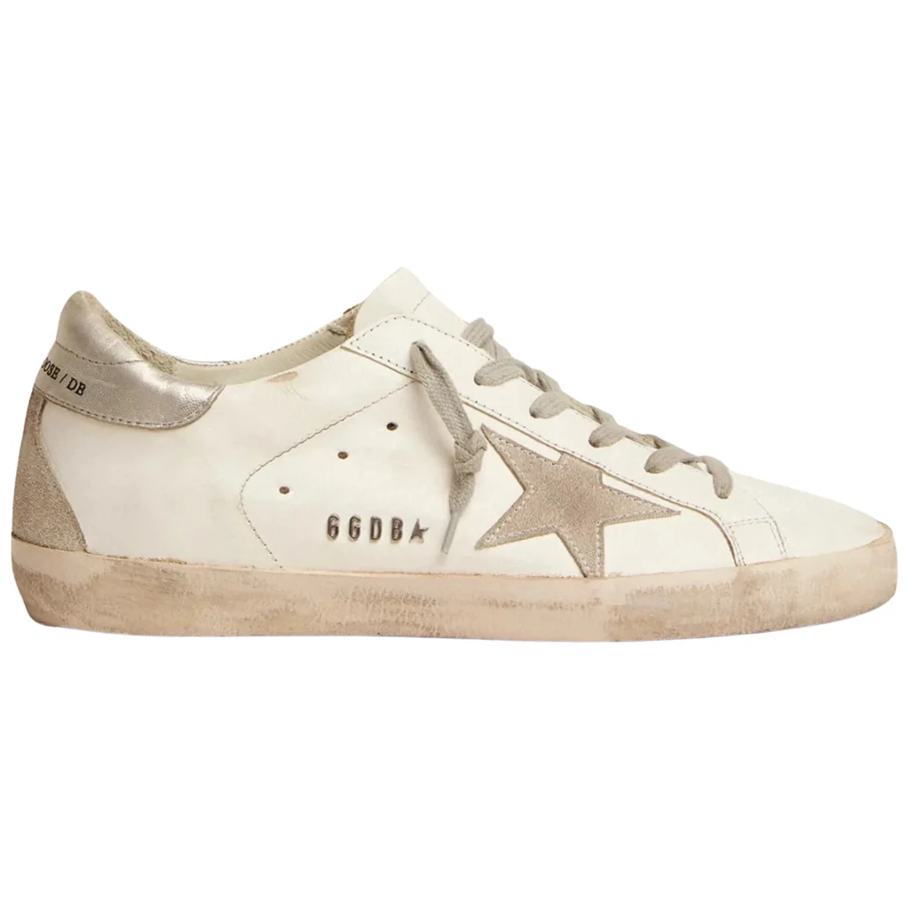 Golden Goose Super-Star Silver Heel Tab Stud Lettering image 1 Golden Goose Super-Star Silver Heel Tab Stud Lettering