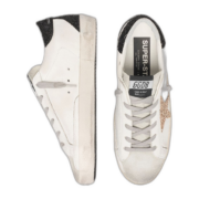 Golden Goose Super-Star Gold Glitter Star Black Heel