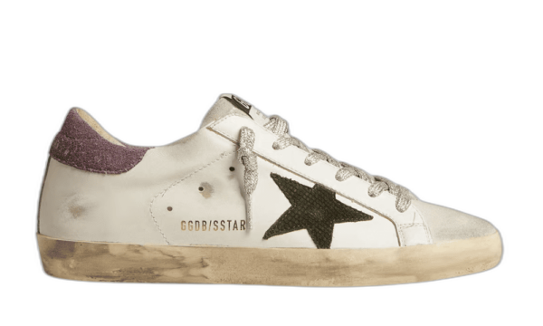 Golden Goose Ball Star Morado con Estrella Verde Oscuro