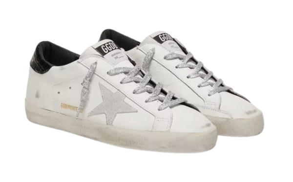 Golden Goose Ante Blanco Refuerzo Talón Estampado Negro
