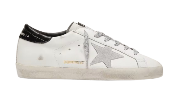 Golden Goose Ante Blanco Refuerzo Talón Estampado Negro