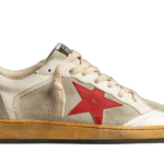 Golden Goose Ball Star Gris con Estrella Roja