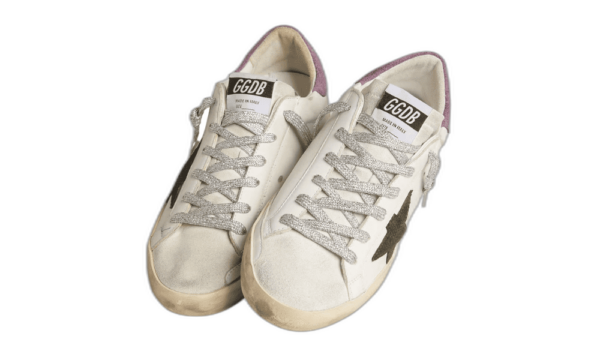 Golden Goose Ball Star Morado con Estrella Verde Oscuro