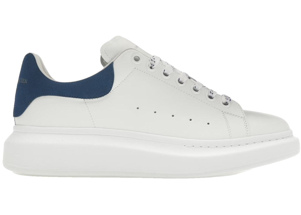 Alexander McQueen Blanco con talón azul marino Alexander McQueen Blanco con talón azul marino