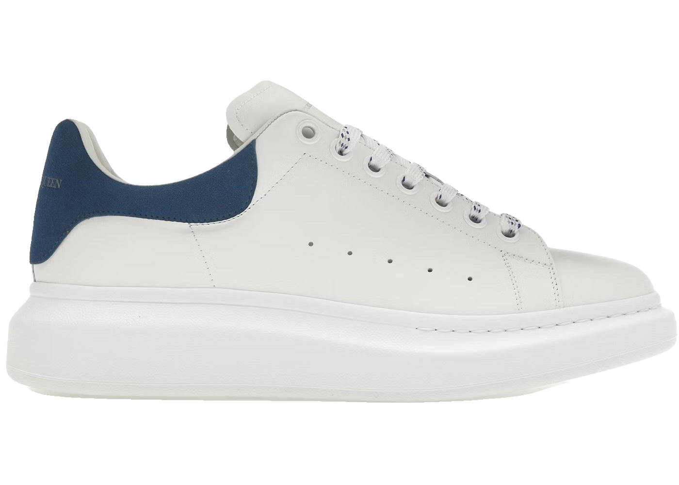 Alexander McQueen Blanco con talón azul marino Alexander McQueen Blanco con talón azul marino