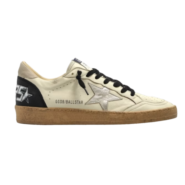 Golden Goose Ball Star Crema Estrella Plata