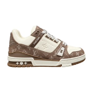 LV Trainer Low Monogram Denim Brown White