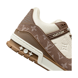 LV Trainer Low Monogram Denim Brown White